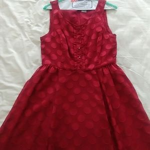 Dark Red Polka Dot Dress